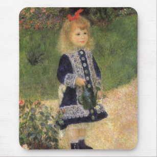 A Girl with Watering Can by Pierre Renoir Mouse Pad