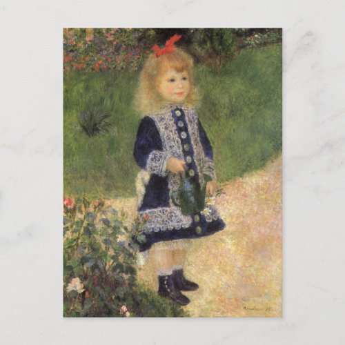 A Girl with Watering Can by Pierre Renoir Postcard
