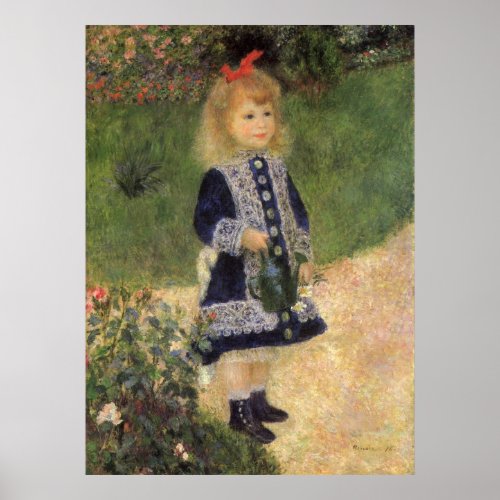 A Girl with Watering Can by Pierre Renoir Poster