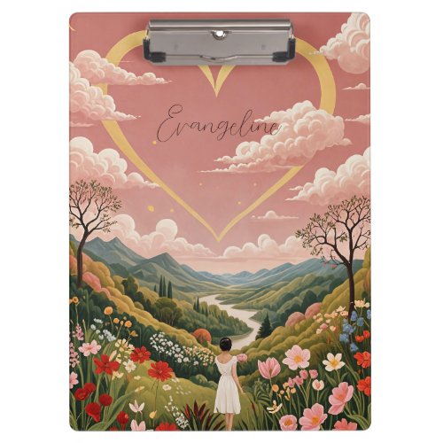 A Girls Heartfelt Gaze Personalized   Clipboard