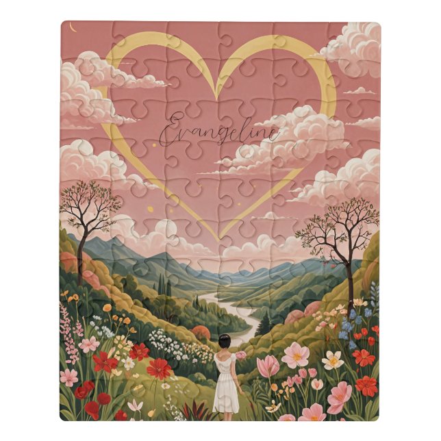 A Girl's Heartfelt Gaze Personalized   Jigsaw Puzzle (Puzzle Vertical)