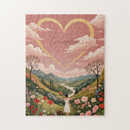 A Girls Heartfelt Gaze Personalized   Jigsaw Puzzle