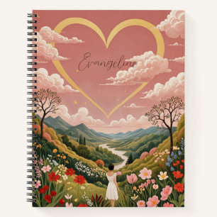 A Girl's Heartfelt Gaze Personalized   Notebook