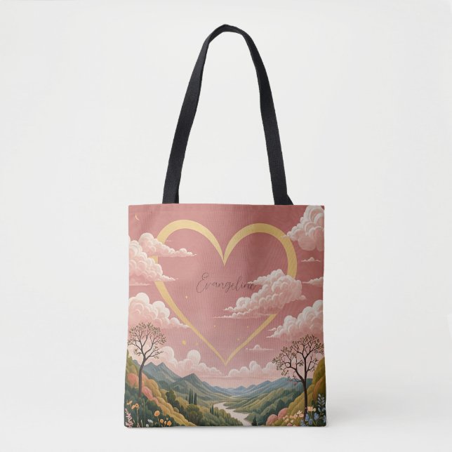 A Girl's Heartfelt Gaze Personalized   Tote Bag (Front)