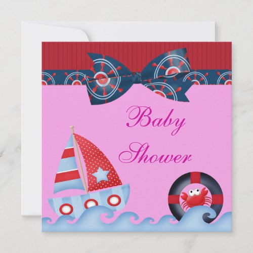 A Girls Sea Life Baby Shower Announcements
