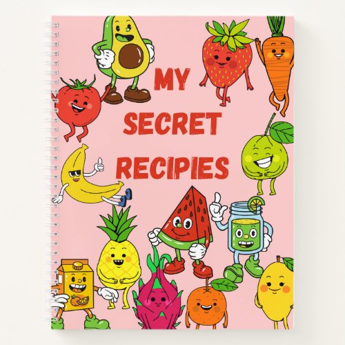 A girly elegant pink recipe notebook