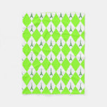 A Girly Neon Green Diamond Eiffel Tower Pattern Fleece Blanket at Zazzle