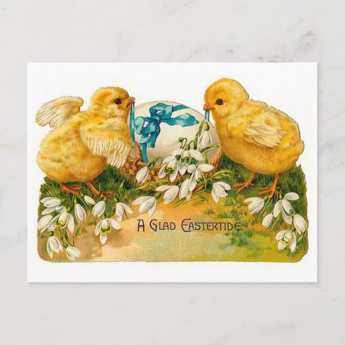 A Glad Eastertide Cute Vintage Easter Holiday Postcard