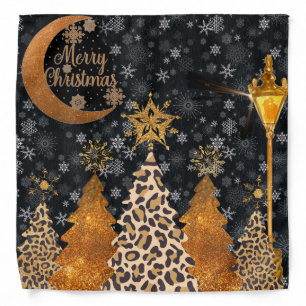 A Glamorous Wild Leopard Christmas Bandana