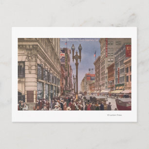 A Glance at Busy Broadway Postcard
