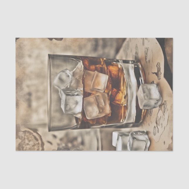 A Glass of Bourbon Whiskey Decoupage Paper (Front)