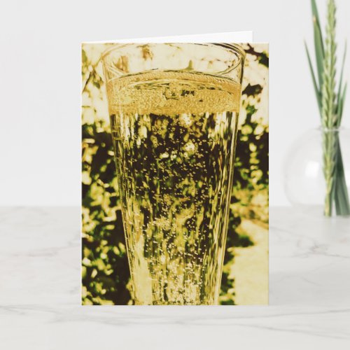 A glass of Champagne Happy Birthday Card