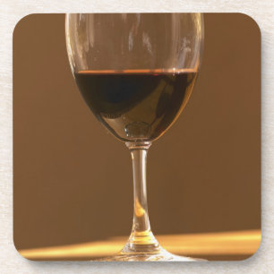 A glass of red Chateau Belgrave in sunlight - Coaster