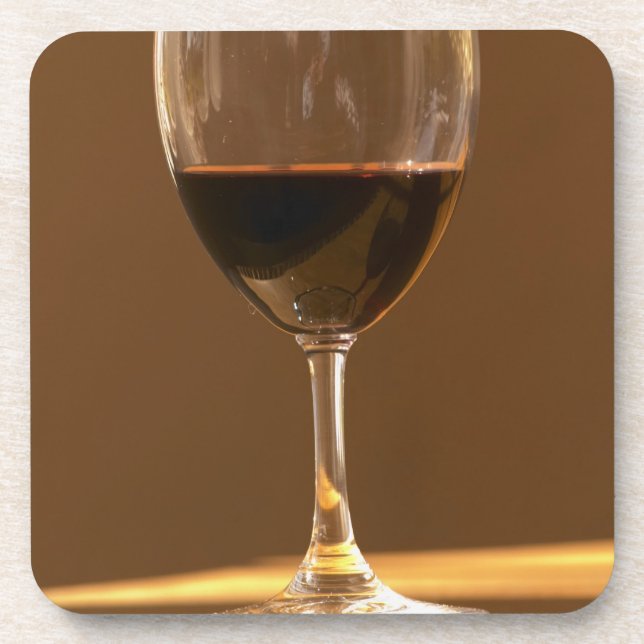 A glass of red Chateau Belgrave in sunlight - Coaster (Front)