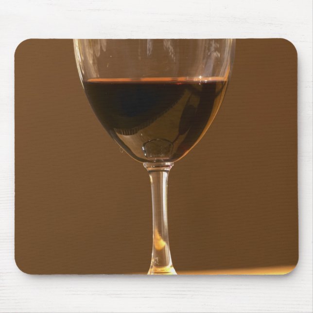A glass of red Chateau Belgrave in sunlight - Mouse Pad (Front)