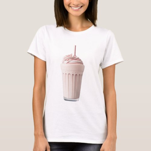 A Glass of Strawberry Milkshake T_Shirt