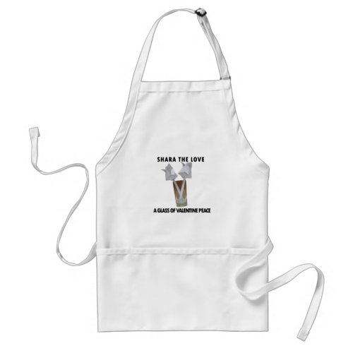 A glass of valentine peace adult apron