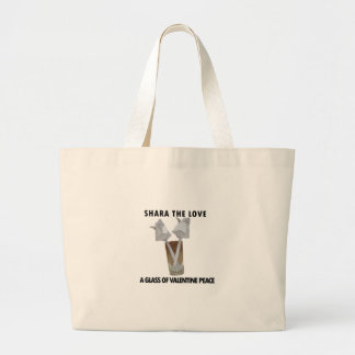 A glass of valentine peace. large tote bag