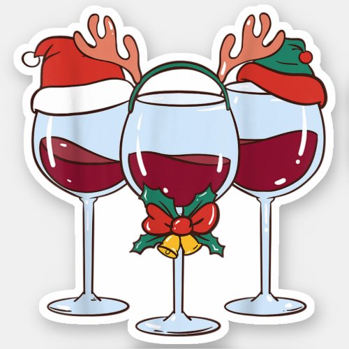 A glass of wine for Christmas Sticker