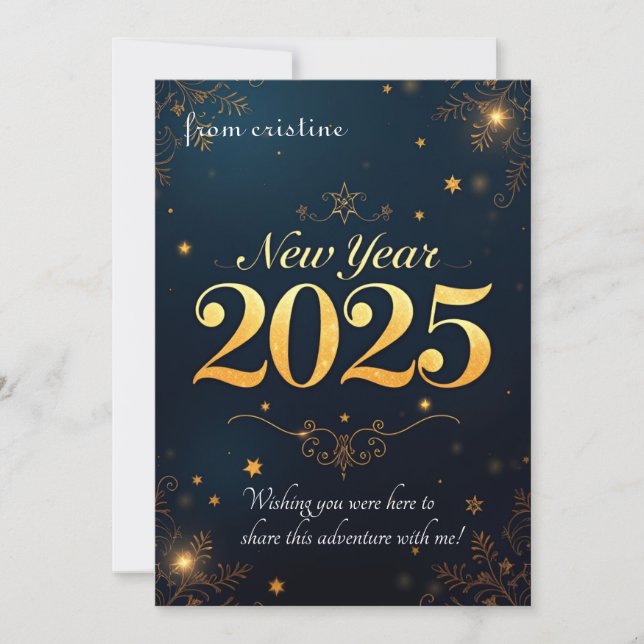 "A Gleaming New Year 2025 Invitation (Front)