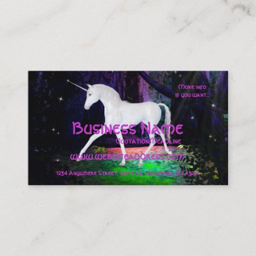 Customizable A Glimpse of a Unicorn - Fantasy Business Cards