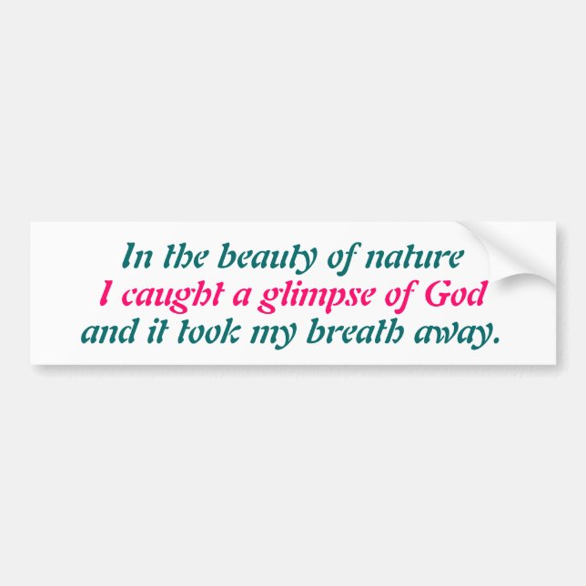 A glimpse of God Bumper Sticker (Front)