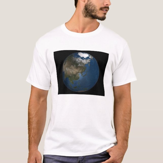 A global view over Asia with Arctic sea ice T-Shirt (Front)