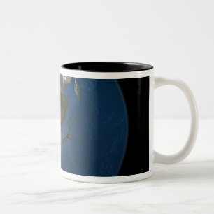 A global view over Asia with Arctic sea ice Two-Tone Coffee Mug