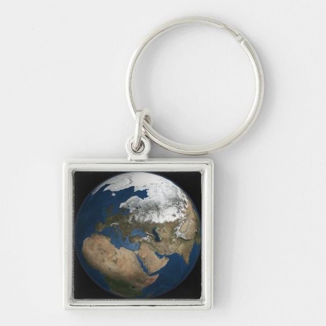 A global view over Europe and Scandinavia Keychain (Front)