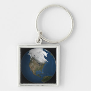 A global view over North America Keychain