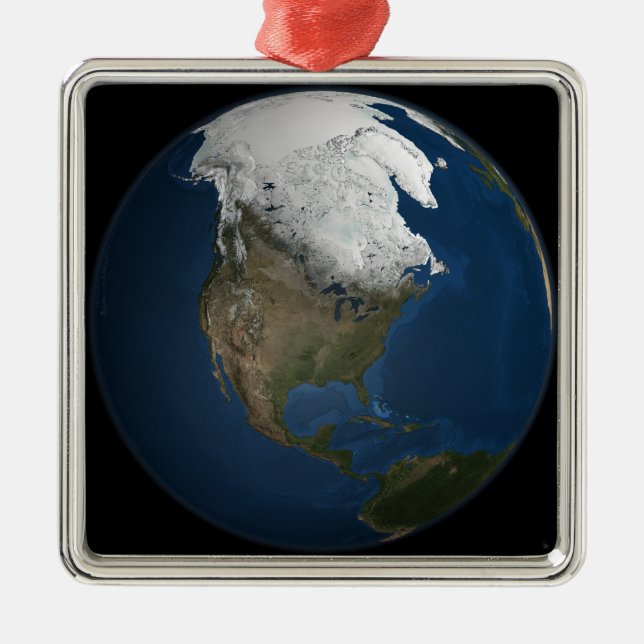 A global view over North America Metal Ornament (Front)