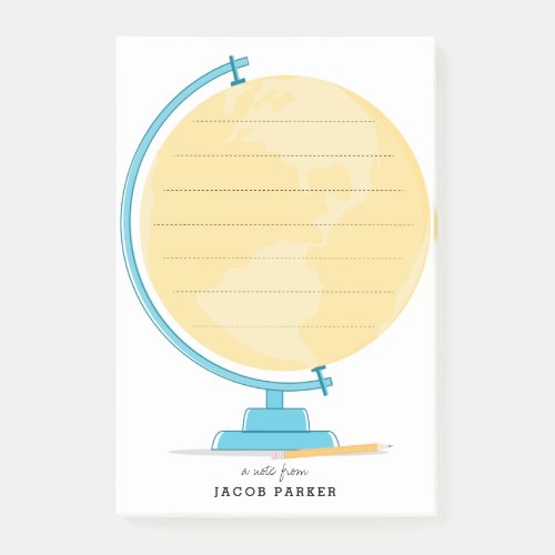 A globe Post It Notes