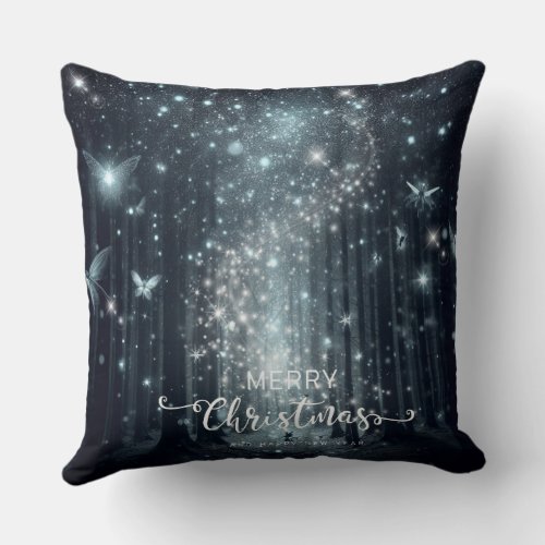 A glowing pillow in a forest that sparkles like a 