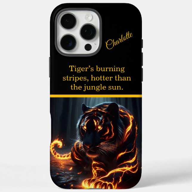 A glowing tiger prowls at night.  Case-Mate iPhone case (Back)