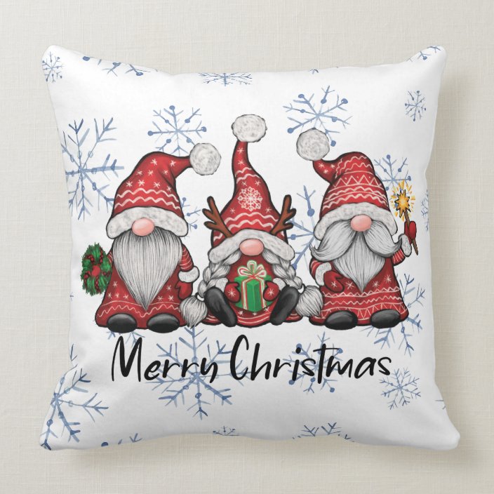 A Gnome Christmas Throw Pillow