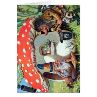 A Gnome Living in a Mushroom Cottage Cards