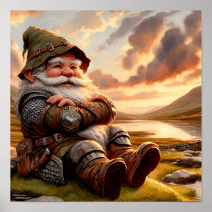 A Gnome Warrior Posing for the Camera Poster