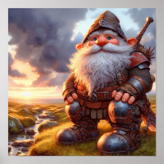 A Gnome Warrior Posing for the Camera Poster (Front)