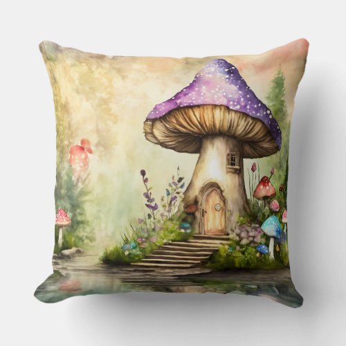 A Gnomes Dream Garden Throw Pillow