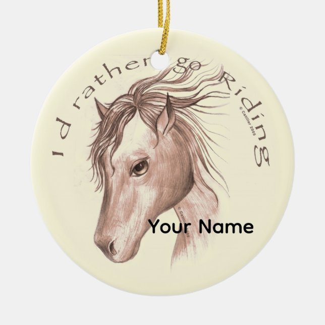 A Go Riding Horse Ceramic Ornament (Front)