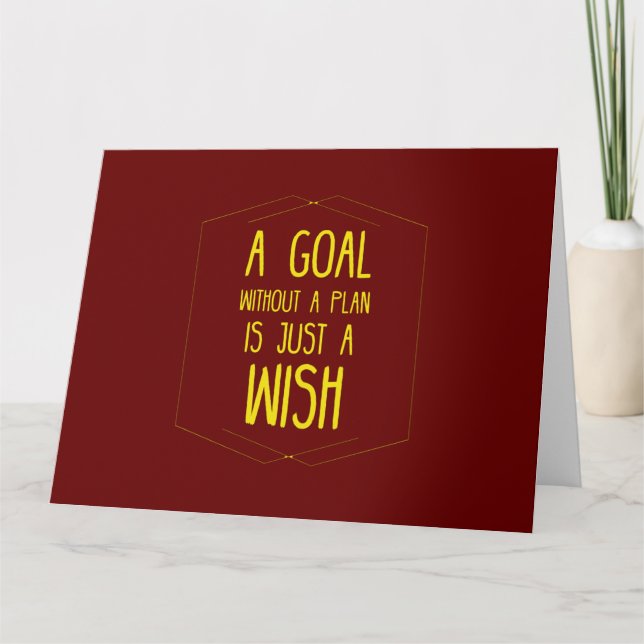 A goal without a plan inspirational quote card (Front)