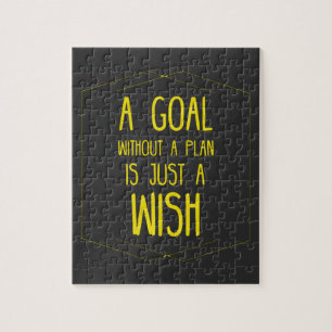 A goal without a plan inspirational quote jigsaw puzzle