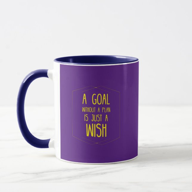 A goal without a plan inspirational quote mug (Left)