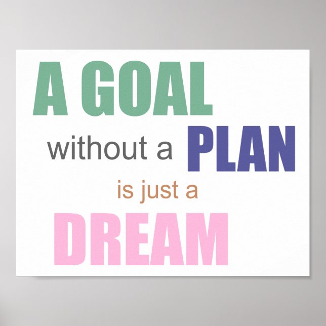 A Goal Without A Plan Is Just a Dream POSTER (Front)
