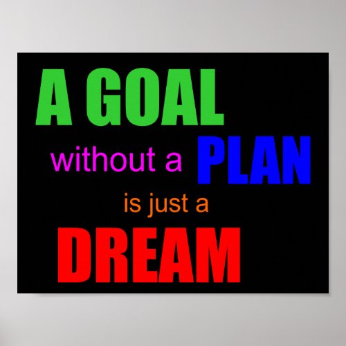 A goal without a plan is just a dream POSTER