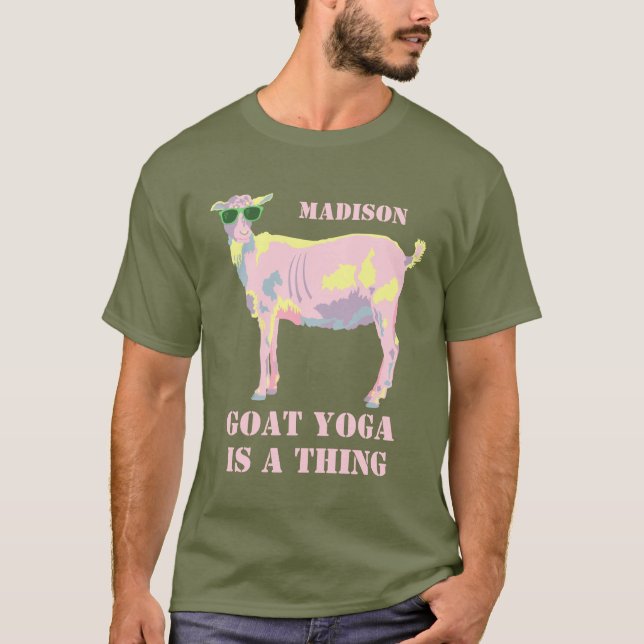 A Goat Yoga Pastels Funny Goat Yoga Is A Thing T-Shirt (Front)