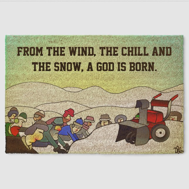 A God Is Born Coir Mat (Front)