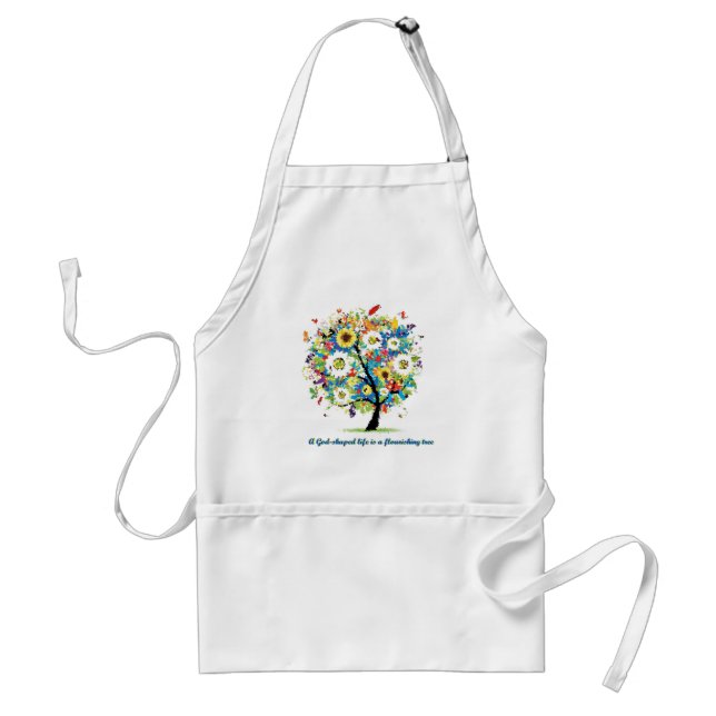 A God-Shaped Life is A Flourishing Tree Adult Apron (Front)