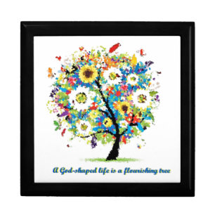 A God-Shaped Life is A Flourishing Tree Keepsake Box
