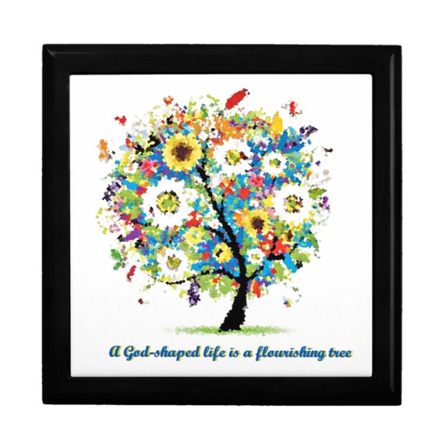 A God-Shaped Life is A Flourishing Tree Keepsake Box (Front)